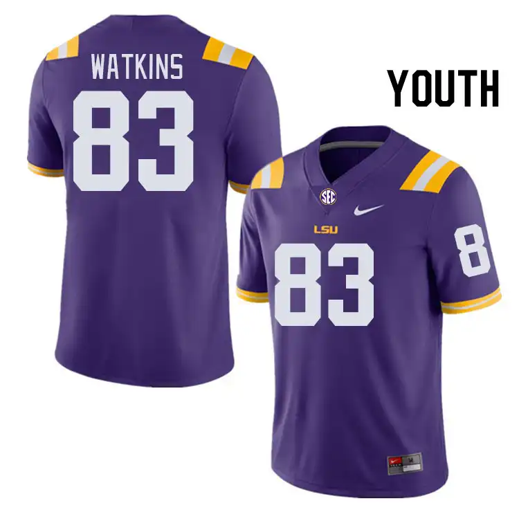 Youth LSU Tigers Jelani Watkins #83 Purple NCAA Football Jersey